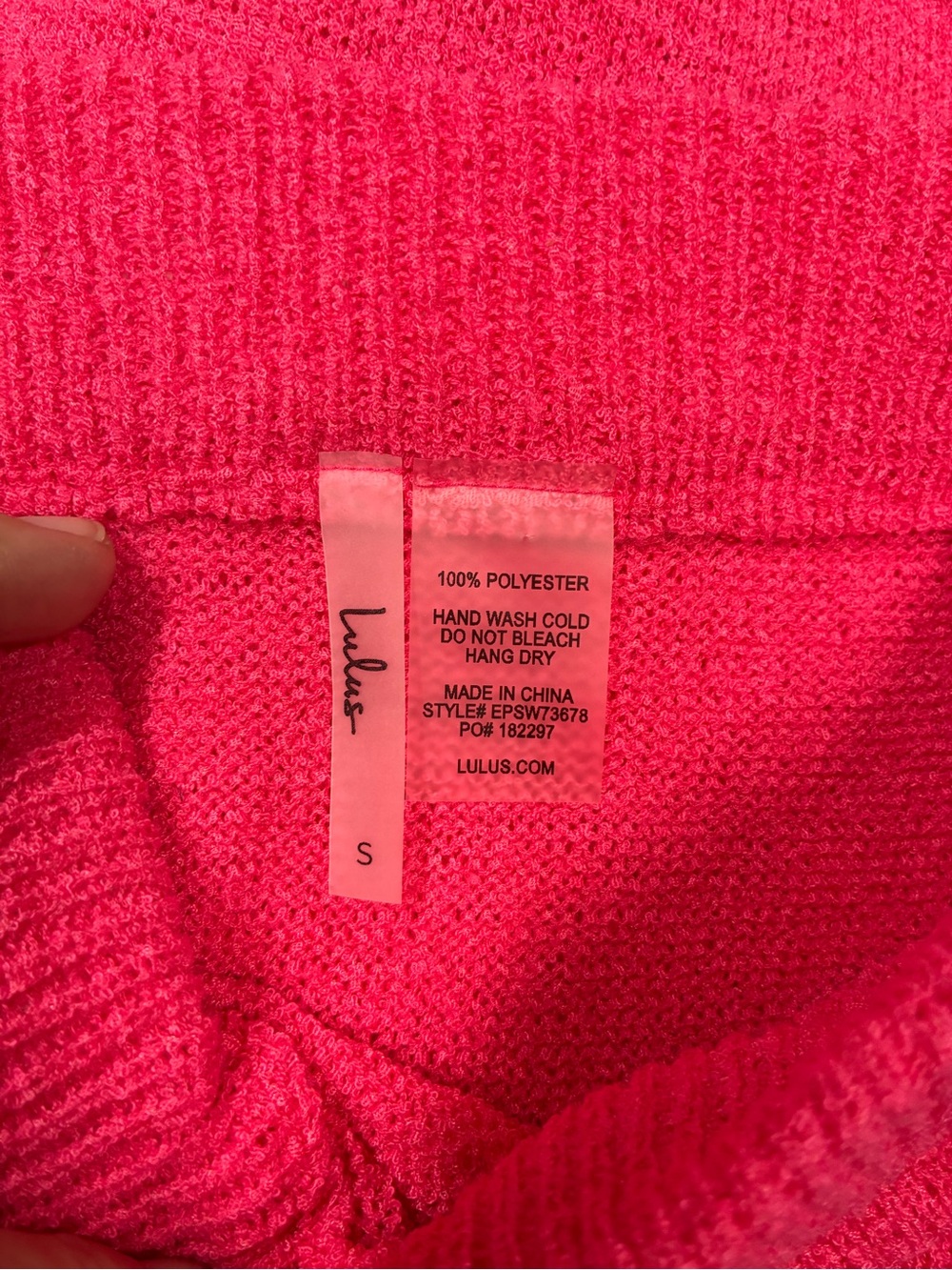 NWOT Lulu's Summer Stunner Hot Pink Crochet Swim Cover-Up Maxi Skirt S - Picture 7 of 7